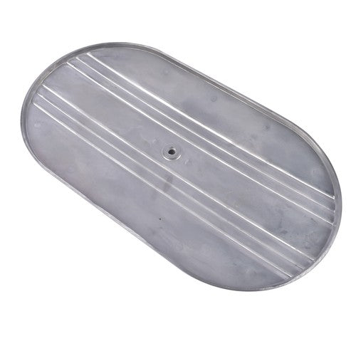 15" Oval Half Finned Polished Aluminum Air Cleaner Filter For Chevy SBC BBC 400