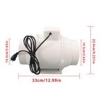 6 Inch Inline Duct Fan - 400 CFM Ventilation Exhaust Fan for Duct Vent Bathroom