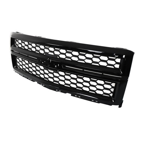 Front Grille Upper For Chevrolet Silverado1500 2014-2015 Plastic Gloss Black New