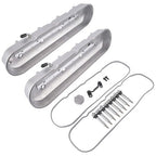 GM LS Cast Aluminum Tall Silver Pair Valve Covers w/ Coil Mounts For LS1 LS2 LS3