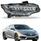 Headlight Headlamp Chrome Housing For Honda Civic 2016-2019 Passenger Right Side