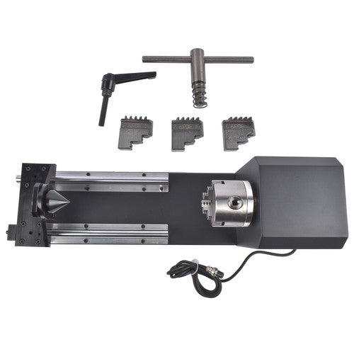 Rotary Axis with 3-Jaw Chuck for 50W 60W 80W 100W 130W CO2 Engraver 4.2A 1.68V