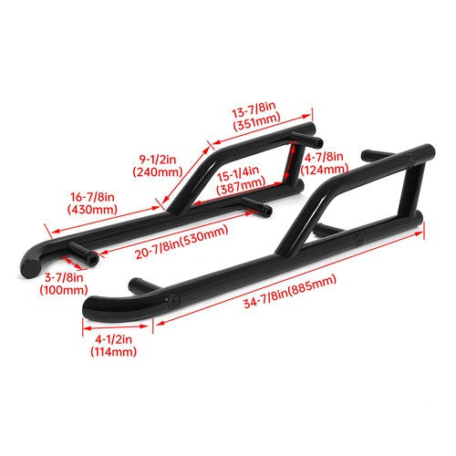 2 Seat Extreme Kick Out Nerf Bars Rock Slider for Polaris General 1000 2016-2025