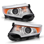 Headlamps Headlights Left Right for Ford Edge 2011 2014 Halogen Chrome Housing