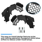 Aluminum Front Inner Fender Liners for 2007-2018 Jeep Wrangler JK JKU