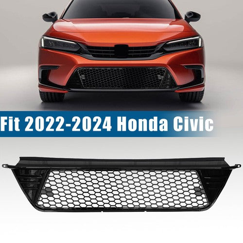 Front Bumper Lower Grille Honeycomb Glossy Black for 2022-2024 for Honda Civic