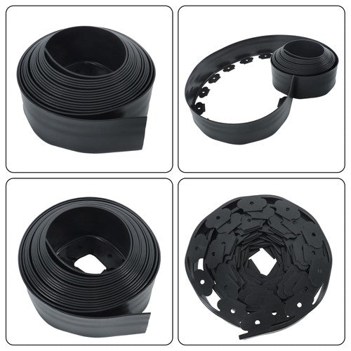 Garden Edge L-shaped 49FT Lawn Grass Stone Isolation Strip 75pcs Anchoring Spik