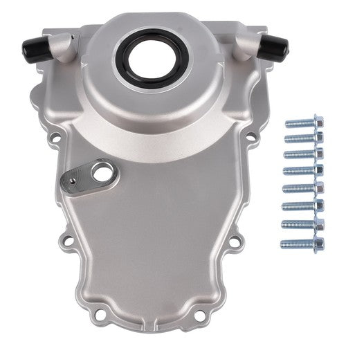 Timing Cover with 10AN Twin Turbo Oil Drain Fittings for LS Gen IV GM LS 6.2L