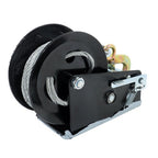 Winch Steel+Polyester Black 3500lbs 33ft 4:1/8:1 26mm Hook Bidirectional Ratchet