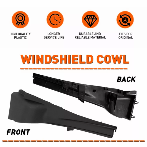 Windshield Wiper Cowl Extension Trim Pair for 2015-2024 for Nissan Murano Black