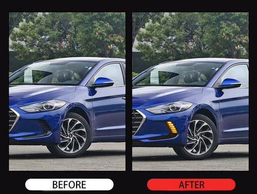 LED DRL Turn Signal Night Driving Fog Lights Pair for 2016-2018 Hyundai Elantra