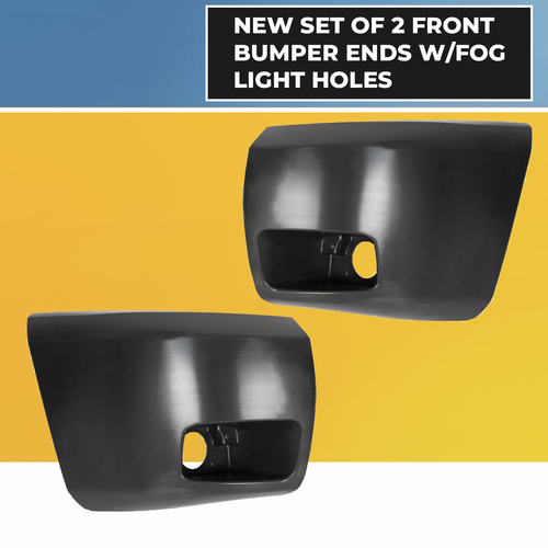 LH RH Bumper End Extension with Fog Lamp Hole for 2007-2013 Chevy Silverado 1500