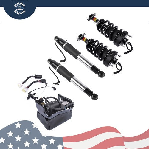 Front Rear Shock Absorber Strut Assys + Compressor For Cadillac Escalade 2015-20