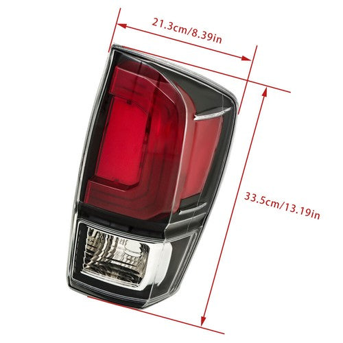 Black Bezel LH+RH Clear Lens Brake Lamp Tail Lights Fit For Toyota Tacoma 16-21