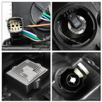 Headlight For GMC Acadia 2013-2015 16 Driver&Passenger Halogen w/LED Tube Black