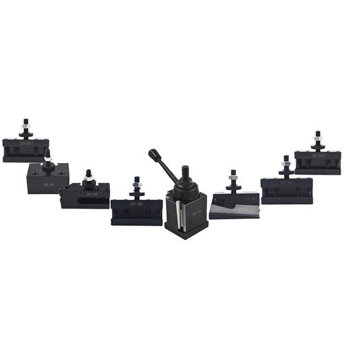 BXA 250-222 New Wedge Type Tool Post For Lathe 10 - 15" With 7PC Tool Holders