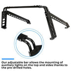 Adjustable Roll Bar Sports Bar Cargo Rack for Full Size Truck Silverado Ram F150