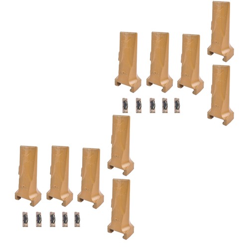 10 Pack Bucket Teeth with Flex Pins Yellow V17SYL V17PN Fits for Backhoe Loader
