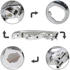 Fit For GMC Sierra 1500 1999-2007 LH+RH Headlight Replacement Halogen Chrome