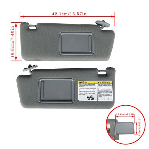 LH + RH Sun Visors Gray 74320-35C10-B0 Fit For Toyota Tacoma 2005-2015 2PCS New