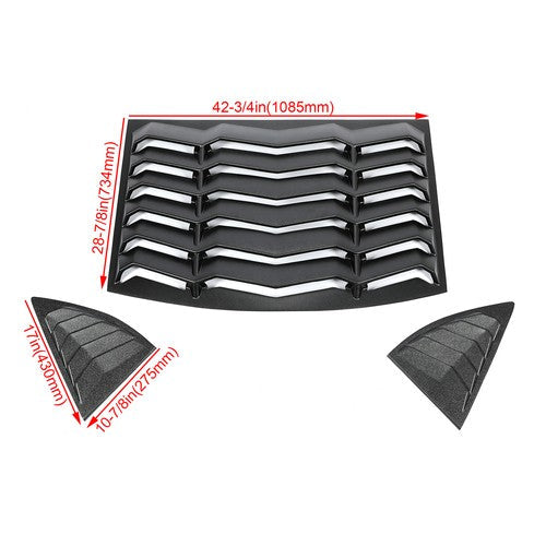 Rear Side Window Louvers Cover for 2010-2015 2011 2012 2013 2014 2015 Chevy Camaro