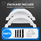 Set of 2 Single Axle Trailer Fenders 13 Wheels Tires Top Step Skirt Boat