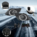 For 2014-2016 Nissan Rogue Driving Bumper Chrome Lens Fog Lights Assembly Set