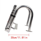 New Stainless Steel Telescoping Boat Ladder 4 Step Foldable Hand armrest