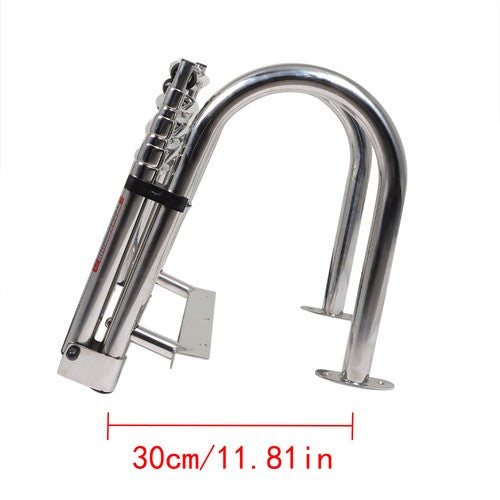 New Stainless Steel Telescoping Boat Ladder 4 Step Foldable Hand armrest