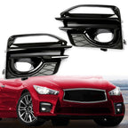 Front Bumper Fog Light Cover Bezel Trim LH RH for Infiniti Q50 Sport 2014 2017