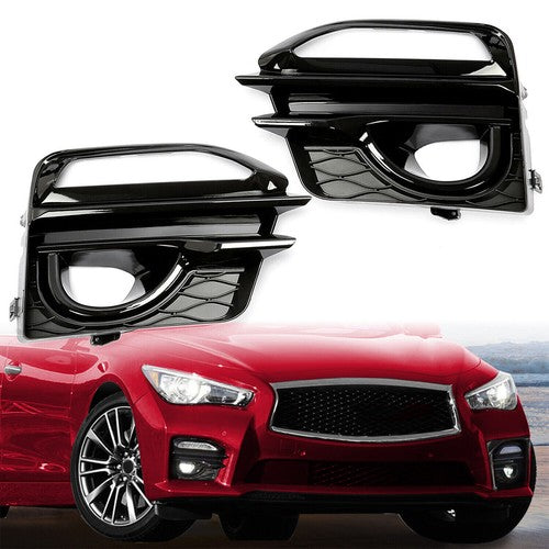 Front Bumper Fog Light Cover Bezel Trim LH RH for Infiniti Q50 Sport 2014 2017