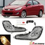 Clear Bumper Fog Lights for Hyundai Accent 2012-2017 w/ Bulbs Wiring Switch