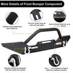 Front Bumper With Winch Plate D Rings Rock Crawler for Jeep Wrangler 87-06 TJ YJ