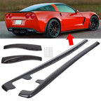 ZR1 Style ABS Side Skirts Rocker Panels Mud Flaps for Corvette C6 Z06 Wide 2005-2013