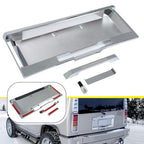 Rear License Plate Trim Cover Frame for 2003 2005 Hummer H2 SUV Chrome With Holes