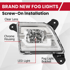 For 2019 2022 Chevy Silverado 1500 2500HD 3500HD LED Fog Lights Lamps Clear Lens