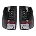 For 2009 2018 Dodge Ram 1500 2500 3500 LED Black Tail Lights Brake Lamps A Pair