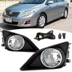 Fit 2009-2010 Toyota Corolla LE CE XLE XRS Chrome Fog Lights Lamps Pair w/wiring