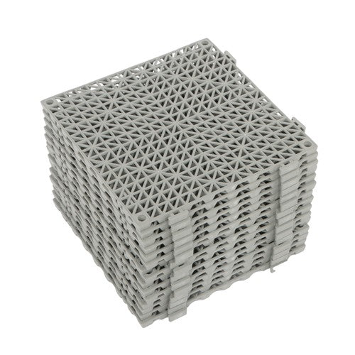 12"x12" Gray PVC Non-Slip Interlocking Drainage Floor Mat For Bathroom 55 Pack