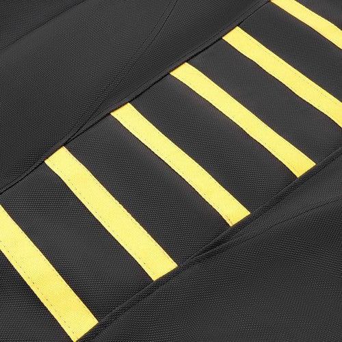 Black Yellow Ribs PVC Multi Grip Seat Cover for Suzuki Z400 LTZ 400 2003 2009