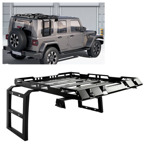 Roof Rack Luggage Carrier Cargo for Jeep Wrangler JK 07 18 2 Side Ladders 330 Lb