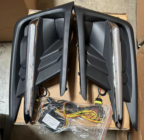 Fog Light Covers W/LED White DRL Yellow Turn Signal for 19-22 Subaru Ascent