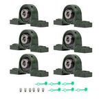 6PCS UCP201-8 Pillow Block Bearing 1/2" Bore 2 Bolt Cast Iron Base Self-Aligning