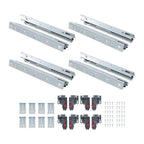 4Pair 18Inch Undermount Soft Close Drawer Slides with 3D Adjustable Lock Device