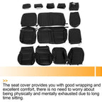 For 14-2018 Chevy Silverado LT DOUBLE Cab Full Set Seat Cover Black Replacement