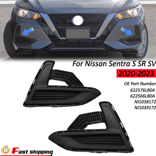 ZZ2V00461 Front Bumper Fog Light Cover for 2020-2023 Nissan Sentra S SR SV