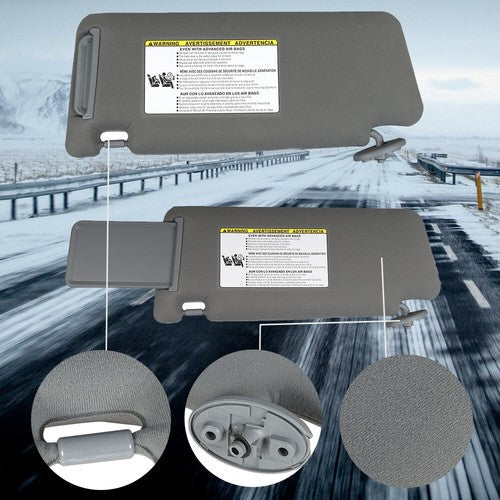 LH + RH Sun Visors Gray 74320-35C10-B0 Fit For Toyota Tacoma 2005-2015 2PCS New