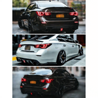 Carbon Fiber Rear Bumper Diffuser Lip & Spoiler Wing Fit 2014-2017 Infiniti Q50