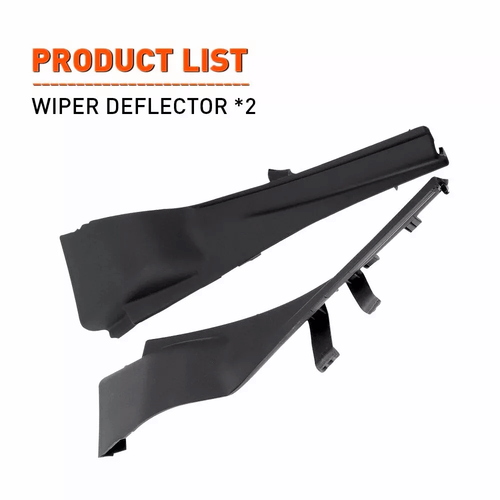 Windshield Wiper Cowl Extension Trim Pair for 2015-2024 for Nissan Murano Black