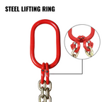 2PCS 5/16"x6' G80 Chain Lifting Sling 2 Legs 3T 6600lbs Capacity Grab Hooks